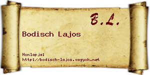 Bodisch Lajos névjegykártya